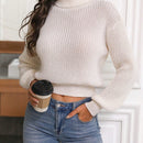 LUNE Jersey De Cuello Alto En Color Solido Con Hombros Caidos