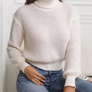 LUNE Jersey De Cuello Alto En Color Solido Con Hombros Caidos