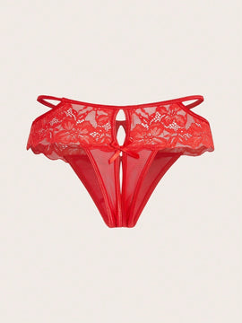 Classic Sexy Tangas Sexys Triangulares Decoradas Con Encaje, Lazo Y Pieza Individual