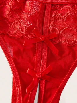 Classic Sexy Tangas Sexys Triangulares Decoradas Con Encaje, Lazo Y Pieza Individual