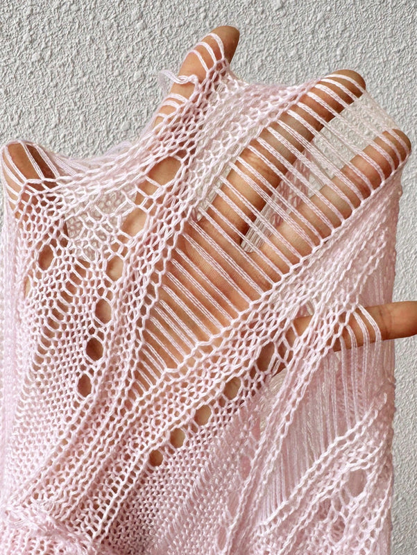 VCAY Sueter De Jersey De Manga Murcielago Hueco De Cuello Redondo Para Mujer