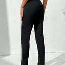 Tall Pantalones De Pierna Ancha Para Mujer Con Cintura Alta Y Dobladillo Con Abertura