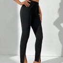 Tall Pantalones De Pierna Ancha Para Mujer Con Cintura Alta Y Dobladillo Con Abertura