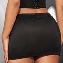BAE Falda-pantalon De Moda Para Mujer, Diseno De Bolsillo Falso Asimetrico Con Cintura Baja