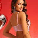 Conjunto De Sujetador De Encaje Con Aros Y Tanga Para Mujeres - Conjunto De Lenceria