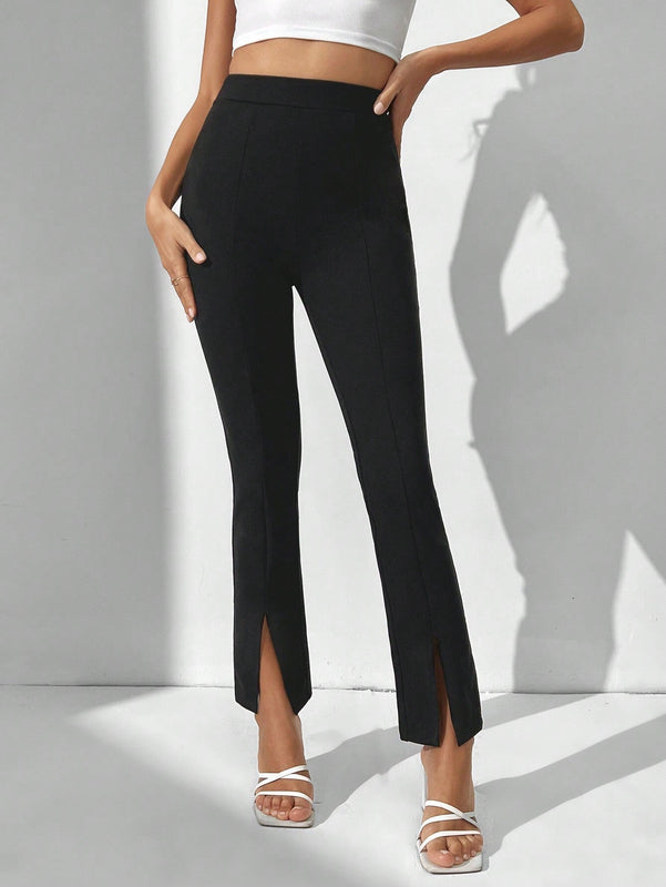 Tall Pantalones Cortos Y Cenidos Para Mujer Con Dobladillo Dividido