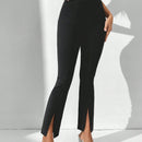 Tall Pantalones Cortos Y Cenidos Para Mujer Con Dobladillo Dividido