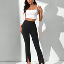 Tall Pantalones Cortos Y Cenidos Para Mujer Con Dobladillo Dividido
