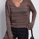 Essnce Jersey De Punto De Color Liso Para Mujer Con Diseno Calado Y Escote Con Muescas