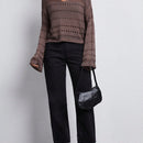 Essnce Jersey De Punto De Color Liso Para Mujer Con Diseno Calado Y Escote Con Muescas