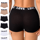 Paquete De 6 Calzoncillos Tipo Boxer Con Estampado De Alfabetos Para Mujer, Suaves Y Elasticos, Comodos Calzoncillos Con Cintura Caida