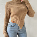 Essnce Sueter De Cuello Alto De Mujer Con Dobladillo Asimetrico
