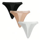 Leisure Tanga Con Tiras Estampadas Y Letras Para Mujer