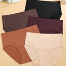 Finetoo set de 5 calzoncillos de mujer de unicolor, comodos y sin costuras