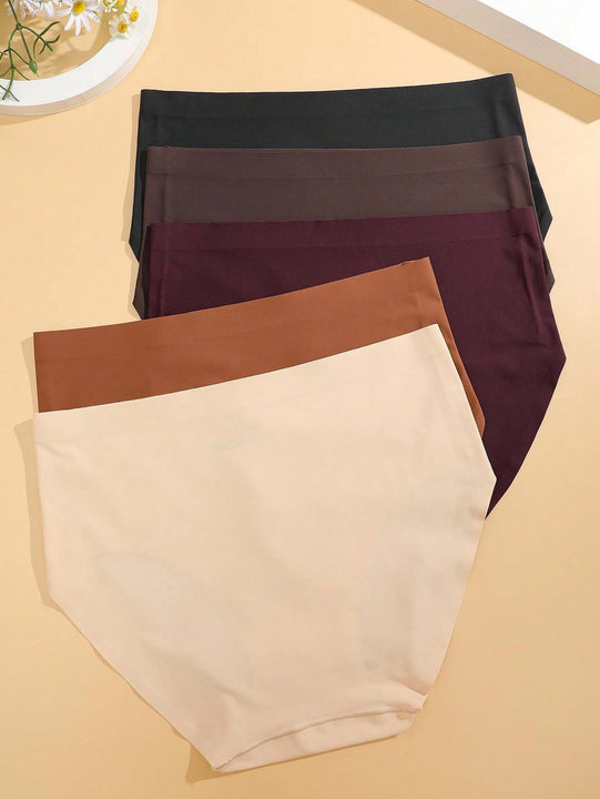 Finetoo set de 5 calzoncillos de mujer de unicolor, comodos y sin costuras