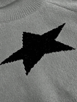 ROMWE Grunge Punk Sueter De Patron De Estrella De Cuello Alto