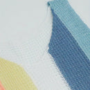 Top De Tirantes Casual Tejido Con Retazos De Bloques De Color De Punto Estilo Gofre Con Rayas Para Vacaciones