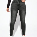 Essnce Jeans De Mezclilla Ajustados Para Mujer Con Diseno De Bigotes De Gato