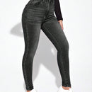 Essnce Jeans De Mezclilla Ajustados Para Mujer Con Diseno De Bigotes De Gato