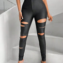 SXY Pantalones Pitillo Desgastados