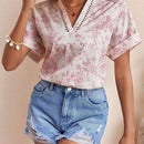 VCAY Blusa De Manga Corta Murcielago Con Estampado Floral Para Mujer