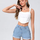 MOD Shorts Vaqueros Cargo De Corte Slim Para Mujer