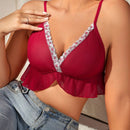 Conjunto De Lenceria Sexy De Encaje Para Mujeres Con Diseno Floral