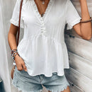 Frenchy Camisa Con Ribete De Volantes De Color Liso