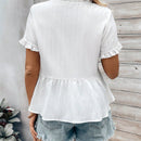 Frenchy Camisa Con Ribete De Volantes De Color Liso