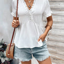 Frenchy Camisa Con Ribete De Volantes De Color Liso
