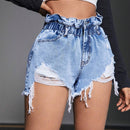 EZwear Pantalones Cortos De Mezclilla Deshilachados Y Desgastados Para Mujer