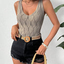 Frenchy Chaleco De Sueter De Mujer Con Huecos, Color Solido