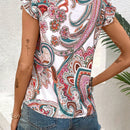 VCAY Camisa Con Mangas Voladoras Y Estampado De Cachemira
