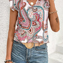 VCAY Camisa Con Mangas Voladoras Y Estampado De Cachemira