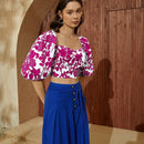 VCAY Camisa Con Cintura Anudada Sin Espalda Y Cuello De Corazon Con Estampado De Flores
