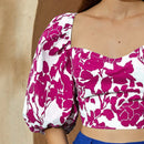 VCAY Camisa Con Cintura Anudada Sin Espalda Y Cuello De Corazon Con Estampado De Flores
