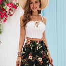 VCAY Pantalones Cortos De Vacaciones Con Estampado Floral Para Mujer