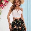 VCAY Pantalones Cortos De Vacaciones Con Estampado Floral Para Mujer