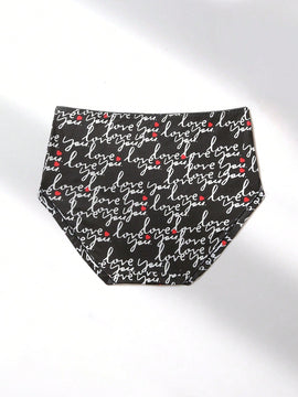 Ropa Interior Triangular Con Diseno De Corazones Y Letras De San Valentin