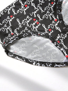 Ropa Interior Triangular Con Diseno De Corazones Y Letras De San Valentin