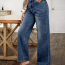 LUNE Jeans Rectos De Diseno De Bigotes De Gato Para Mujeres