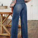 LUNE Jeans Rectos De Diseno De Bigotes De Gato Para Mujeres