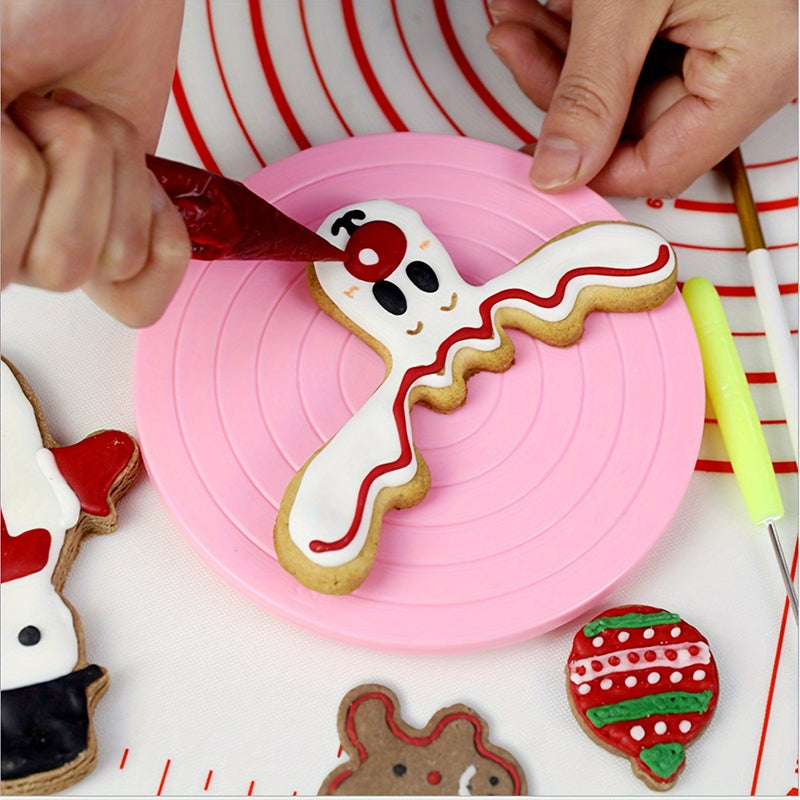 1 base giratoria para decorar galletas, 360° de rotación fácil, 13.97 cm, plástico resistente, herramienta práctica para repostería DIY, resultados profesionales, construcción robusta