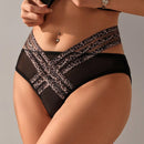 Parte Inferior De Bikini Triangular Cruzado De Estampado De Leopardo Para Mujeres
