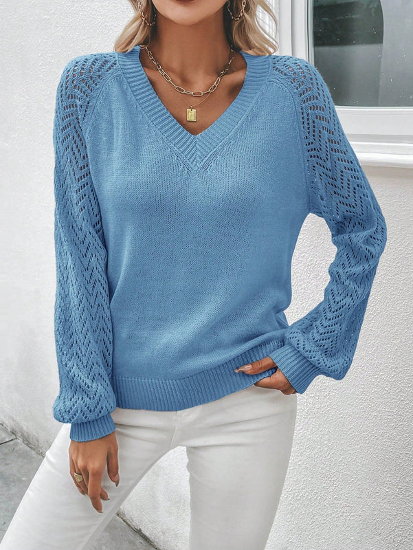 LUNE Sueter De Manga Larga Con Cuello Redondo Y Raglan Para Mujer