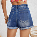 VCAY Pantalones Cortos De Mezclilla Para Mujer Con Dobladillo Deshilachado