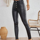Essnce Pantalones largos ajustados casuales y simples con botones en la bragueta