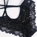 Conjunto De Lenceria Sexy De Encaje Floral Para Mujer Con Sujetador Y Bragas