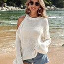 VCAY Sueter De Hombro Descubierto De Mujer De Color Solido