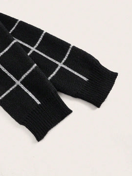 LUNE Sueter De Manga Larga A Cuadros Con Cuello Alto Para Mujer